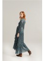 VESTIDO LARGO CRUZADO CON ESTAMPADO Y LAZADA