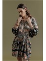 VESTIDO CORTO CON ESTAMPADO Y LAZADA