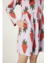 VESTIDO CORTO CON CUELLO CAMISERO Y ESTAMPADO DE ZANAHORIAS