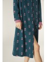 VESTIDO MIDI EVASÉ DE MANGA LARGA Y ESTAMPADO FLORAL DE MARGARITAS
