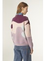 JERSEY DE PUNTO JACQUARD CON MANGA LARGA Y ESTAMPADO TRICOLOR MORADO