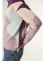 JERSEY DE PUNTO JACQUARD CON MANGA LARGA Y ESTAMPADO TRICOLOR MORADO