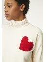 SUDADERA DE FELPA CON ESTAMPADO DE CORAZÓN