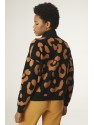 CHAQUETA DE PUNTO JACQUARD CON MANGA LARGA Y ANIMAL PRINT DE LEOPARDO