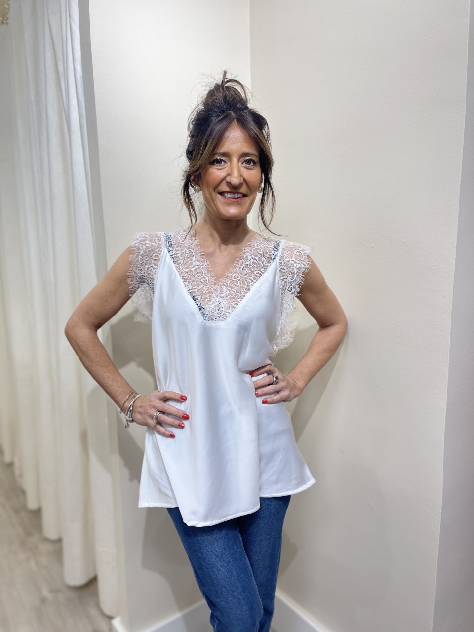 Camiseta lencera blanca. El Vestidor de Rosa