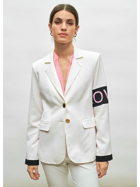 Blazer con detalle en manga a contraste