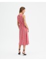 Vestido midi cut out con estampado geométrico
