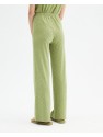 Pantalón fluido recto de jacquard verde