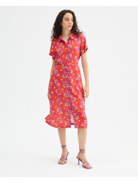 Vestido midi evasé de viscosa LENZING™ ECOVERO™ con estampado floral