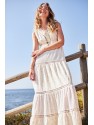 VESTIDO ROMÁNTICO COMBI TEJIDOS