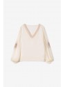 BLUSA LISA BORDADO FRONTAL