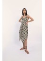 VESTIDO DE TIRANTES FINOS ASIMÉTRICO CON ESTAMPADO