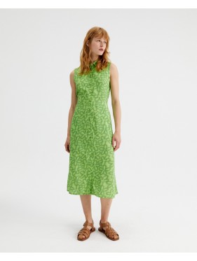 Vestido midi camisero en viscosa LENZING™ ECOVERO™ con estampado floral