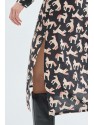 Vestido midi camisero con estampado animal