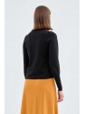 Jersey de punto con manga abullonada negro